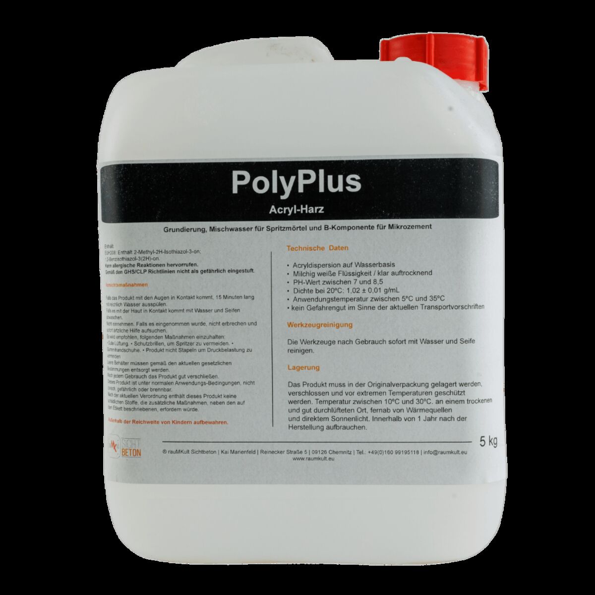 Produktfoto: PolyPlus 498 | Haftgrundierung & Acryl-Additiv für Mikrozement & Betonkosmetik