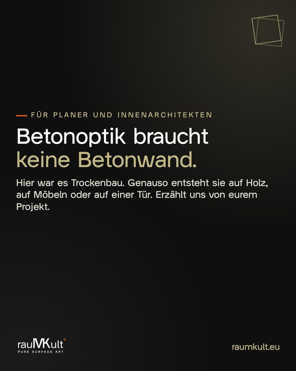 Textkarte: Betonoptik braucht keine Betonwand
