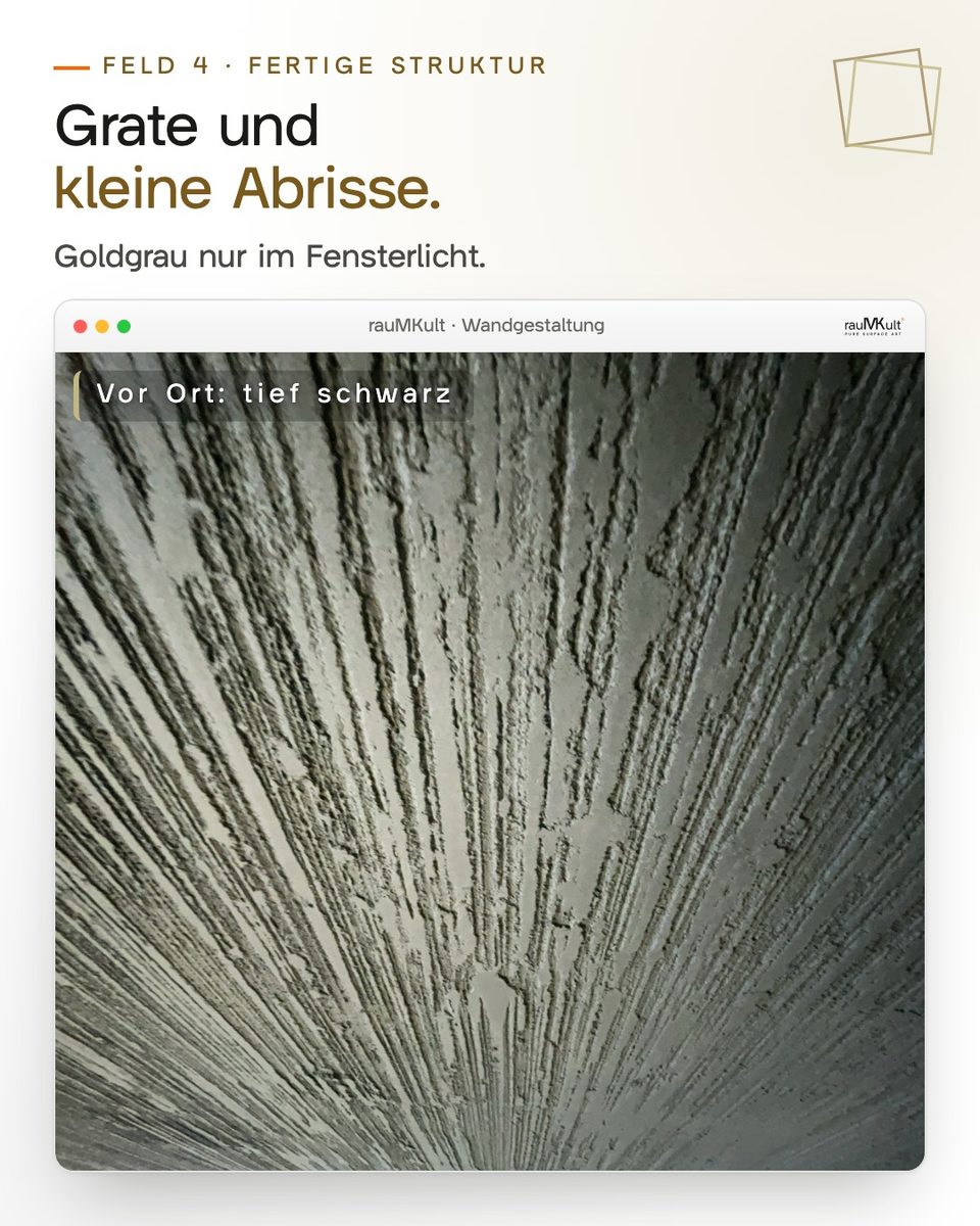Feld 4: Grate und kleine Abrisse in der gezogenen Kalkstruktur