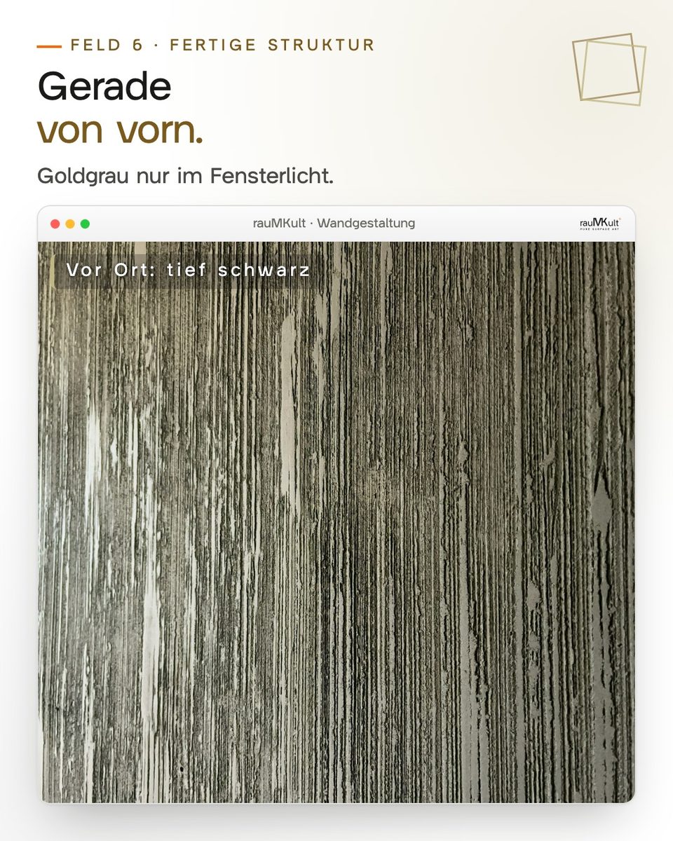 Feld 6: die senkrechten Rillen gerade von vorn