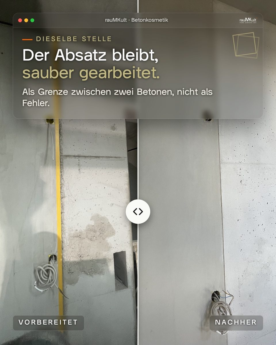 Dieselbe Naht nebeneinander, vorbereitet und fertig