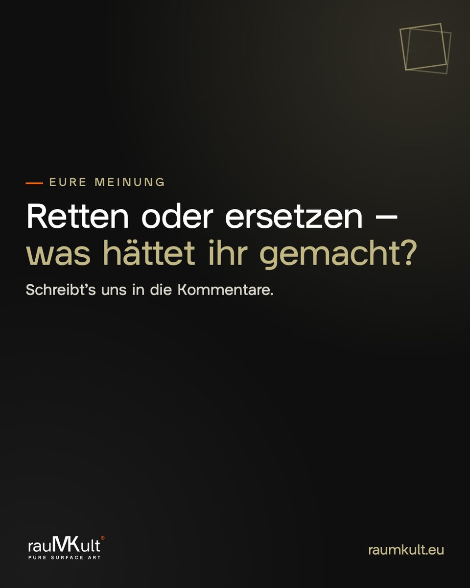 Textkarte mit der Frage, ob man den Trog gerettet oder ersetzt hätte