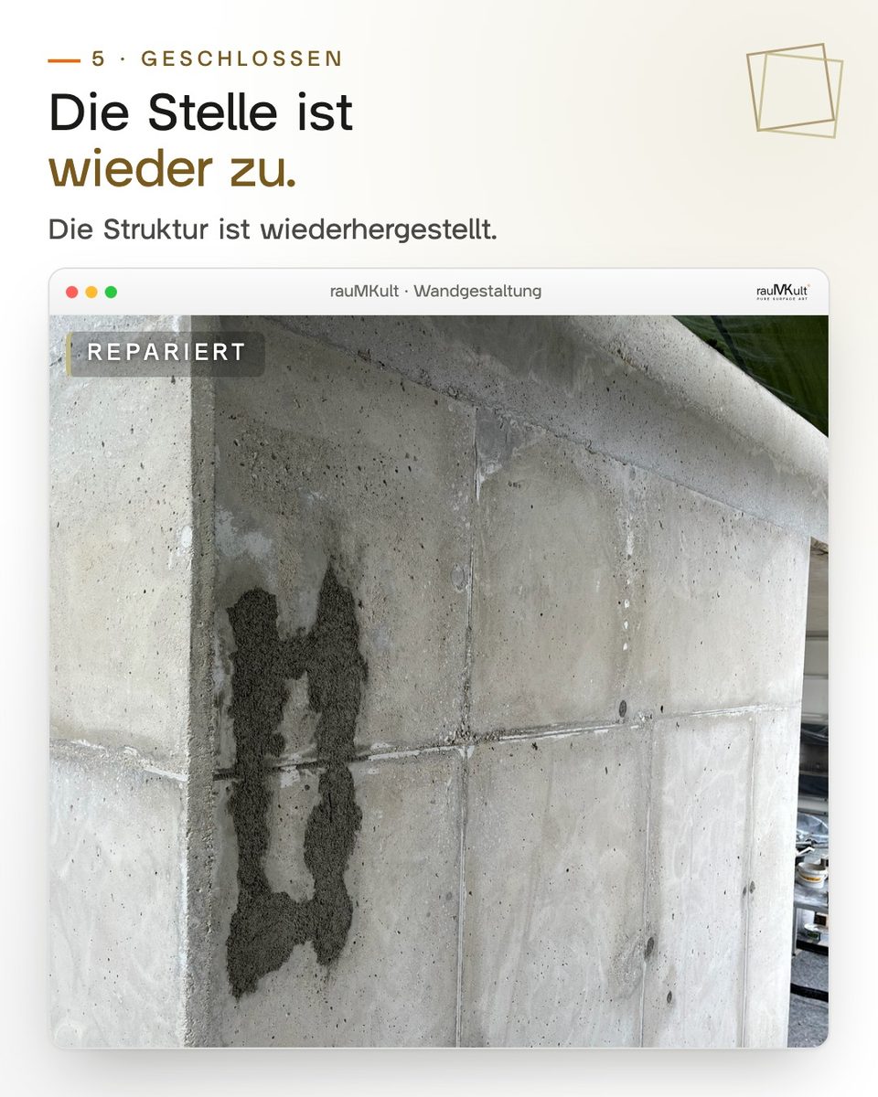 Die geschlossene Sanierungsstelle an der Mauer