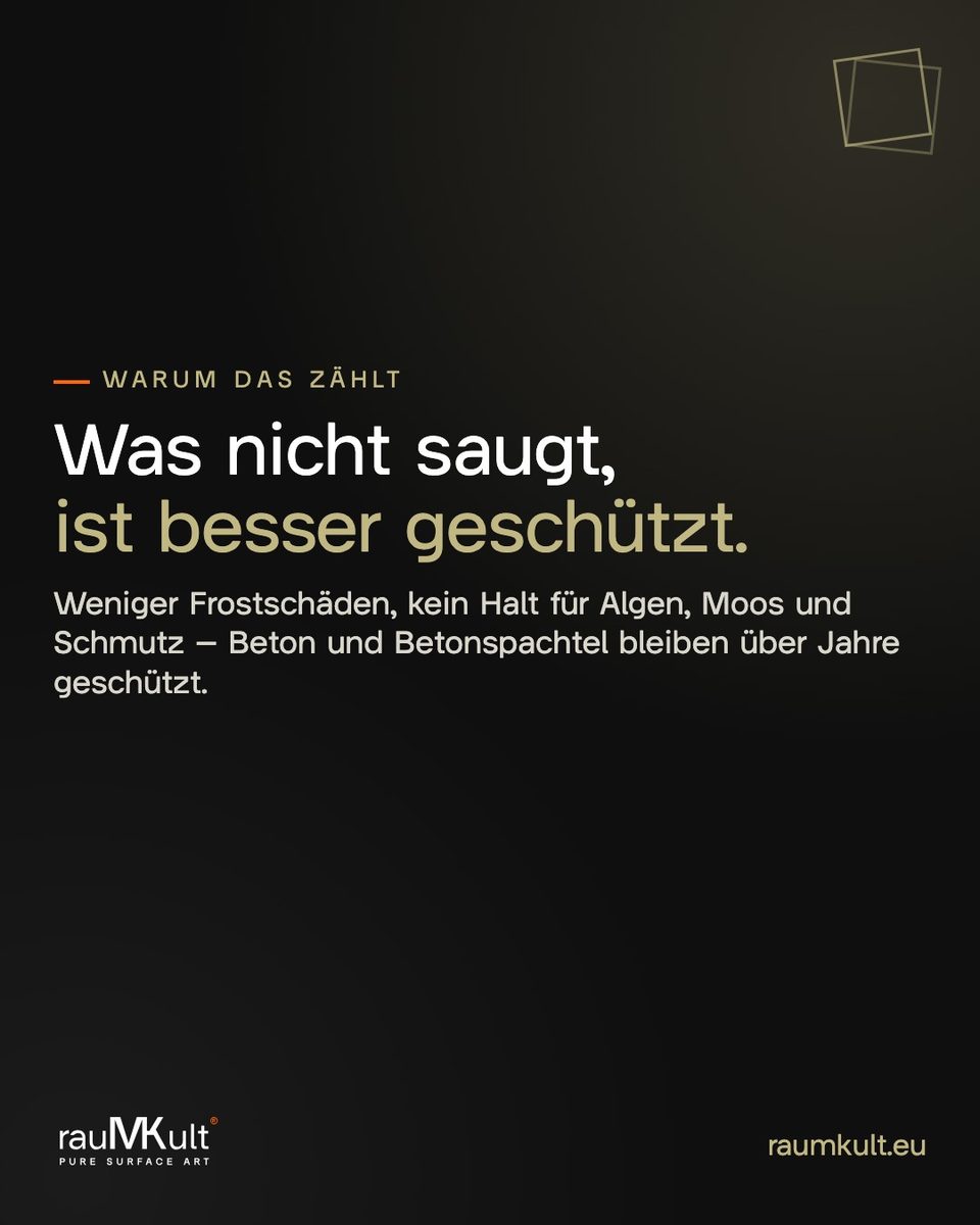 Textkarte zum Nutzen: weniger Frostschäden, kein Halt für Algen, Moos und Schmutz