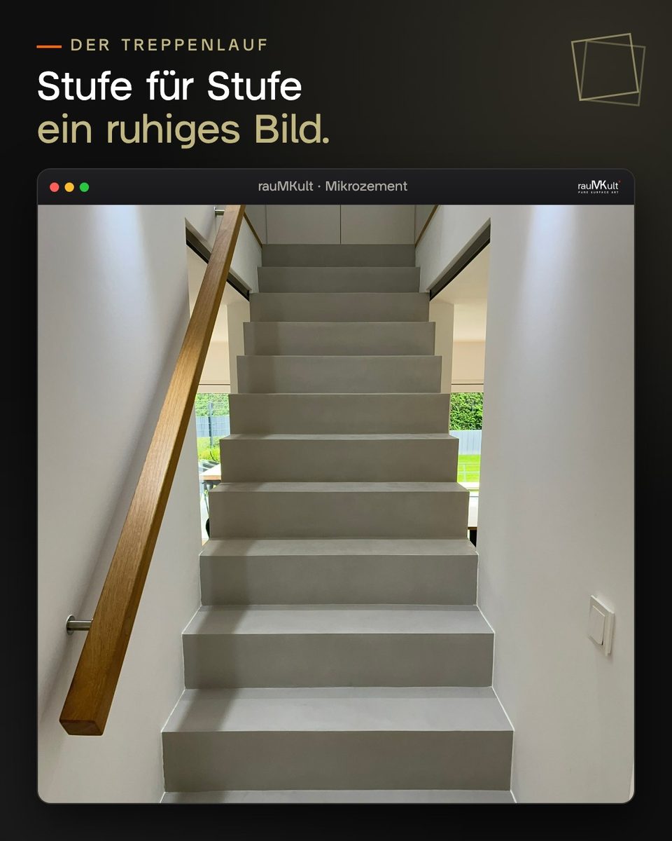 Treppenlauf mit Holzhandlauf nach oben