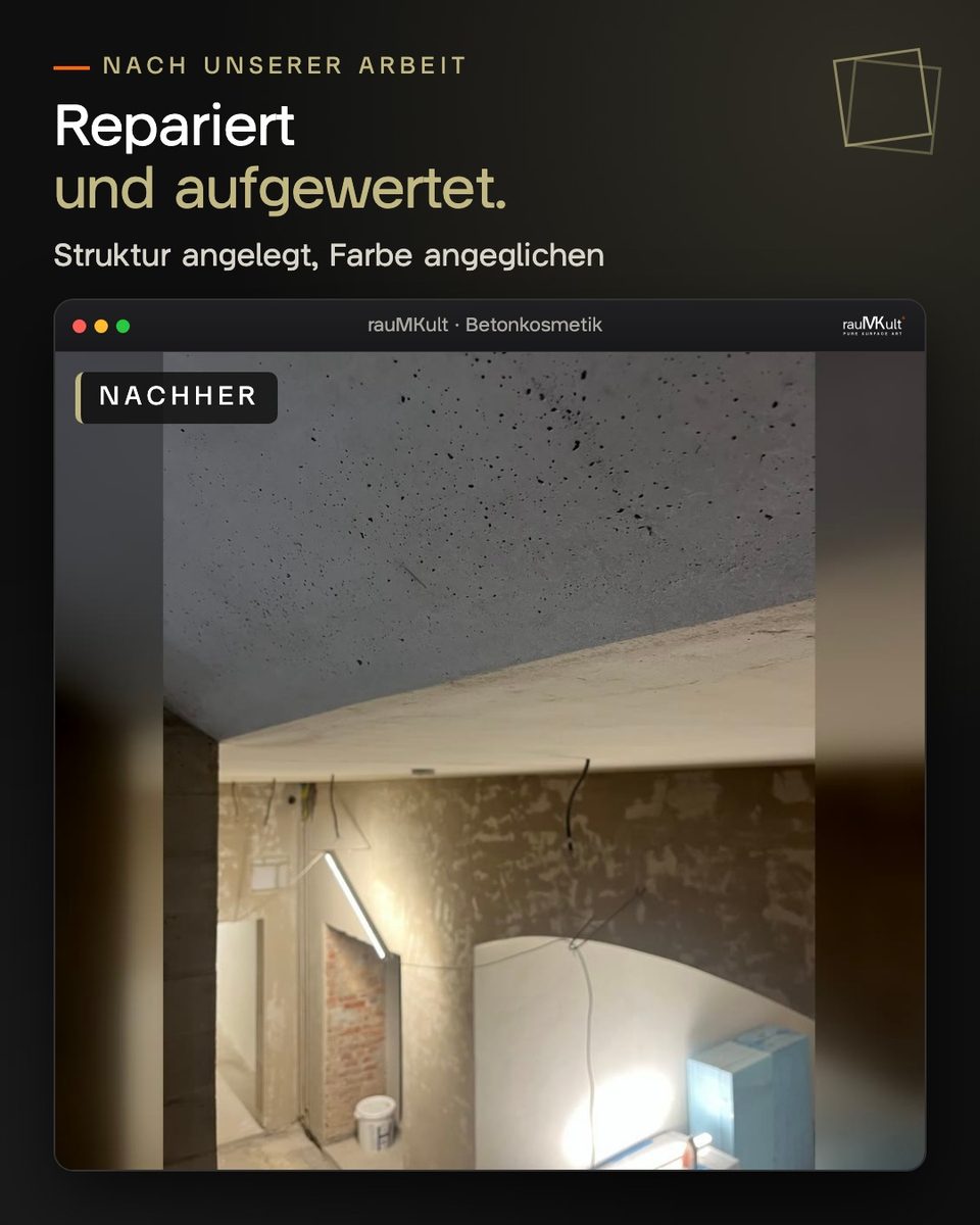 Derselbe Übergang nach den Spachtelgängen und der Retusche
