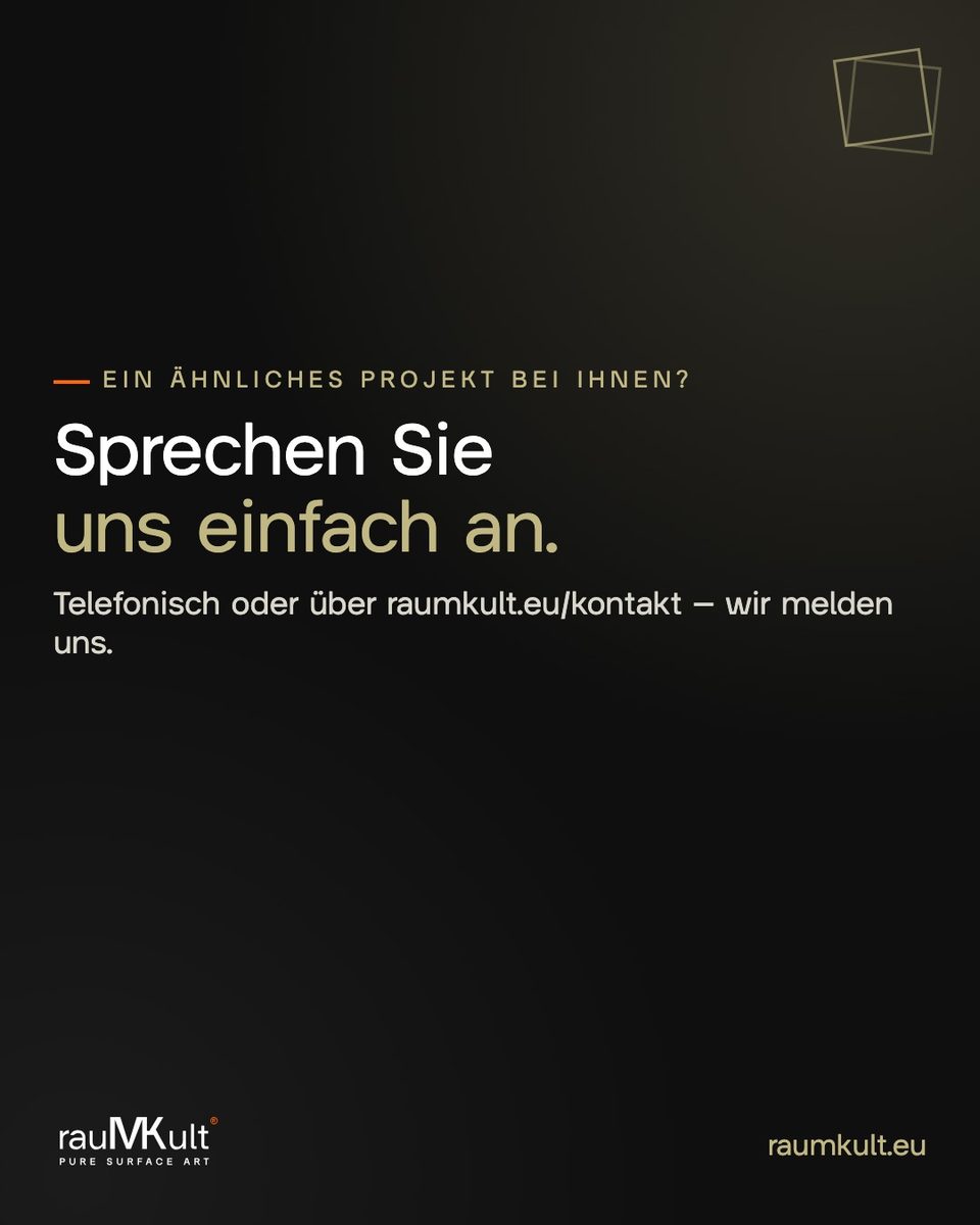 Schlusskarte von rauMKult mit der Einladung, anzurufen oder über das Kontaktformular zu schreiben