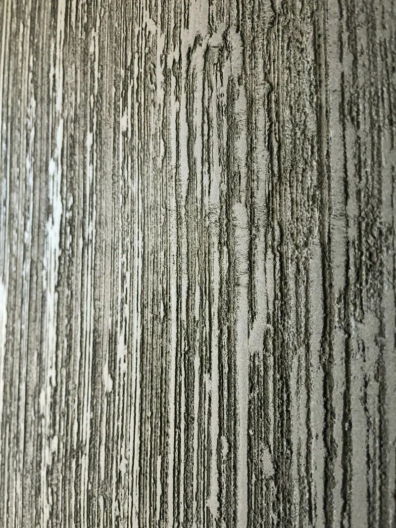 Kräftige Grate in einer senkrecht gezogenen Kalkstruktur, Detail einer Designwand in Schwarz, Chemnitz
